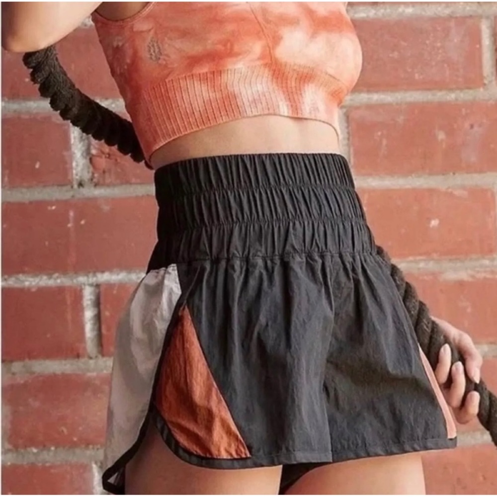 Free People FP movement Retro high waisted color block orange